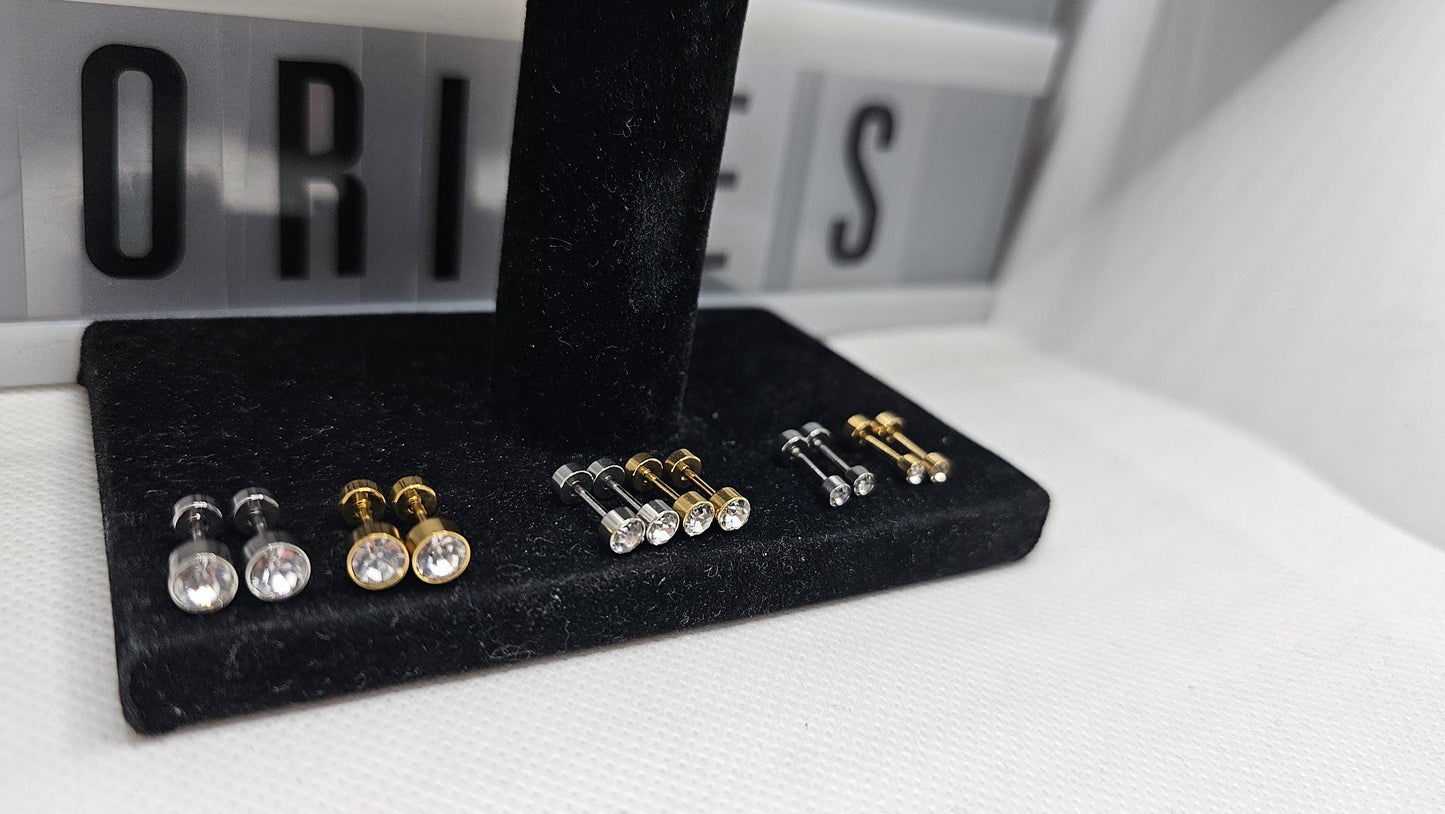 Bezel Halo Earrings