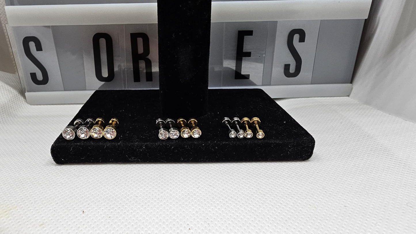 Bezel Halo Earrings