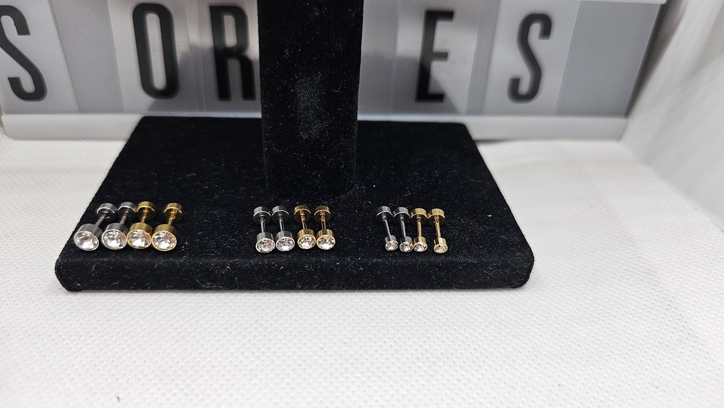 Bezel Halo Earrings
