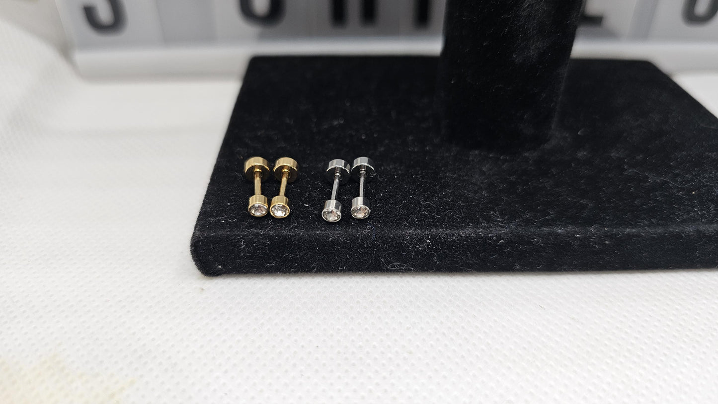 Bezel Halo Earrings