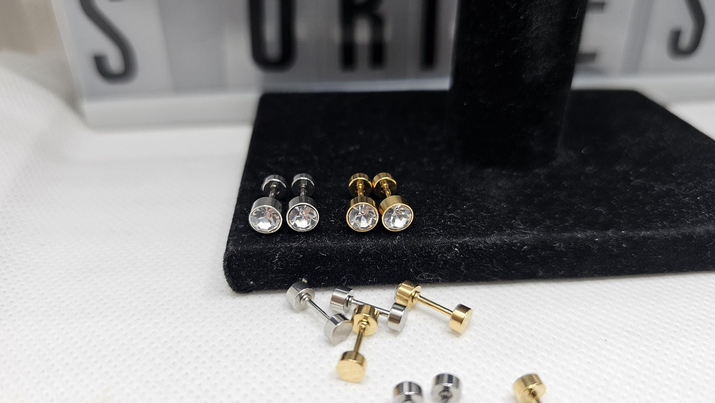 Bezel Halo Earrings