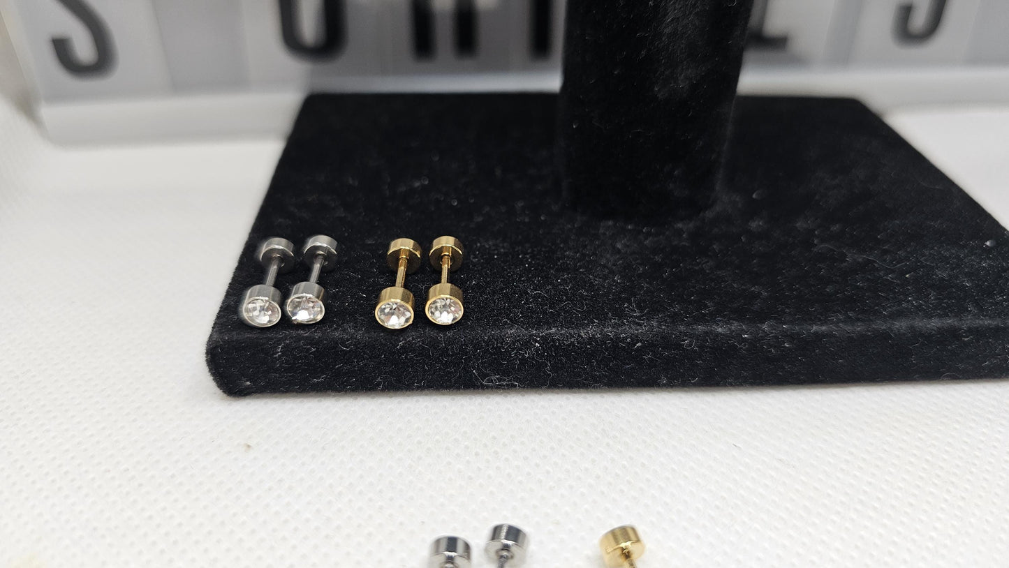 Bezel Halo Earrings