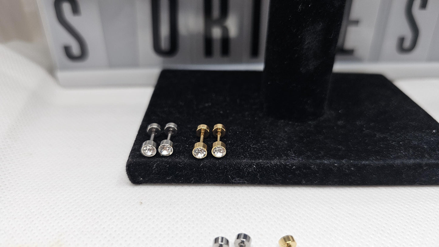 Bezel Halo Earrings