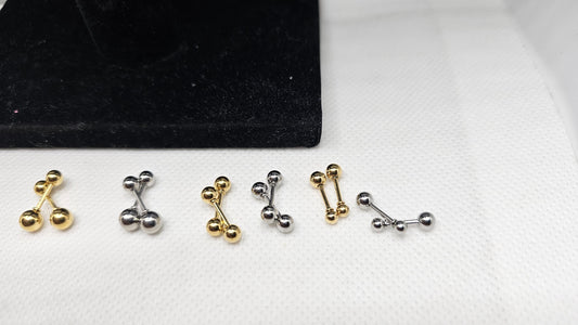 dumbell shine stud Earrings