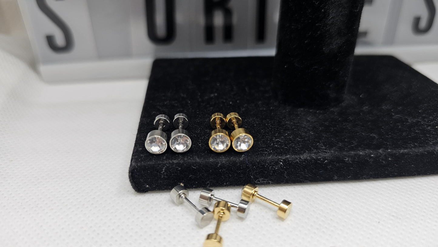 Bezel Halo Earrings