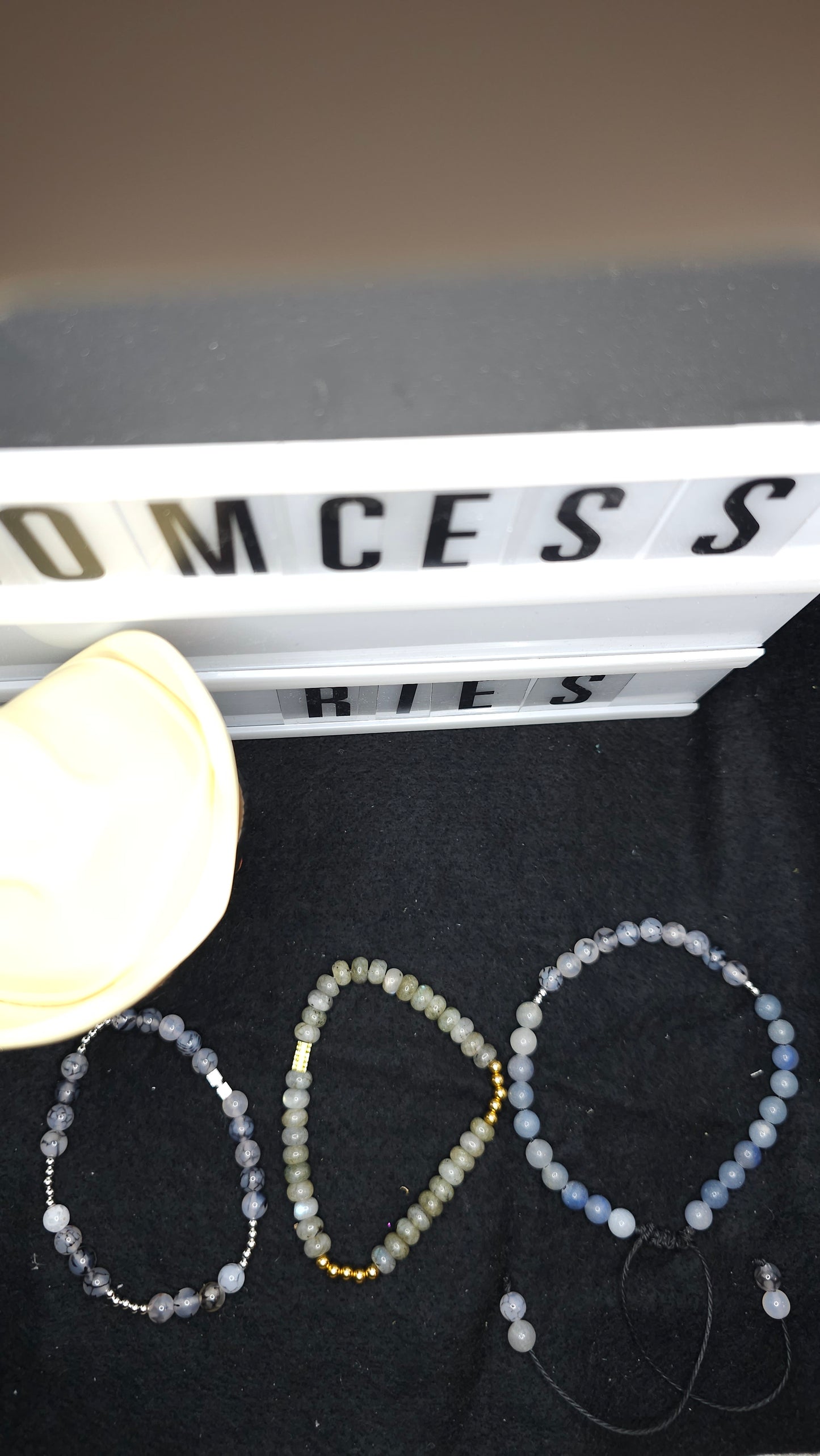 Ocean Shadows – Handmade Black & Blue Beaded Bracelet