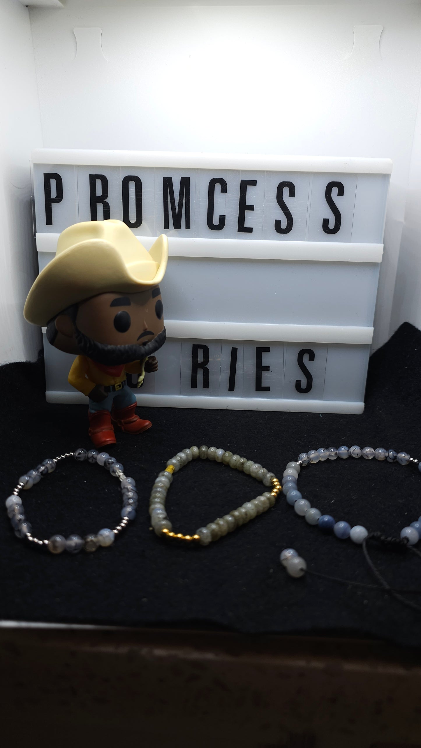 Ocean Shadows – Handmade Black & Blue Beaded Bracelet