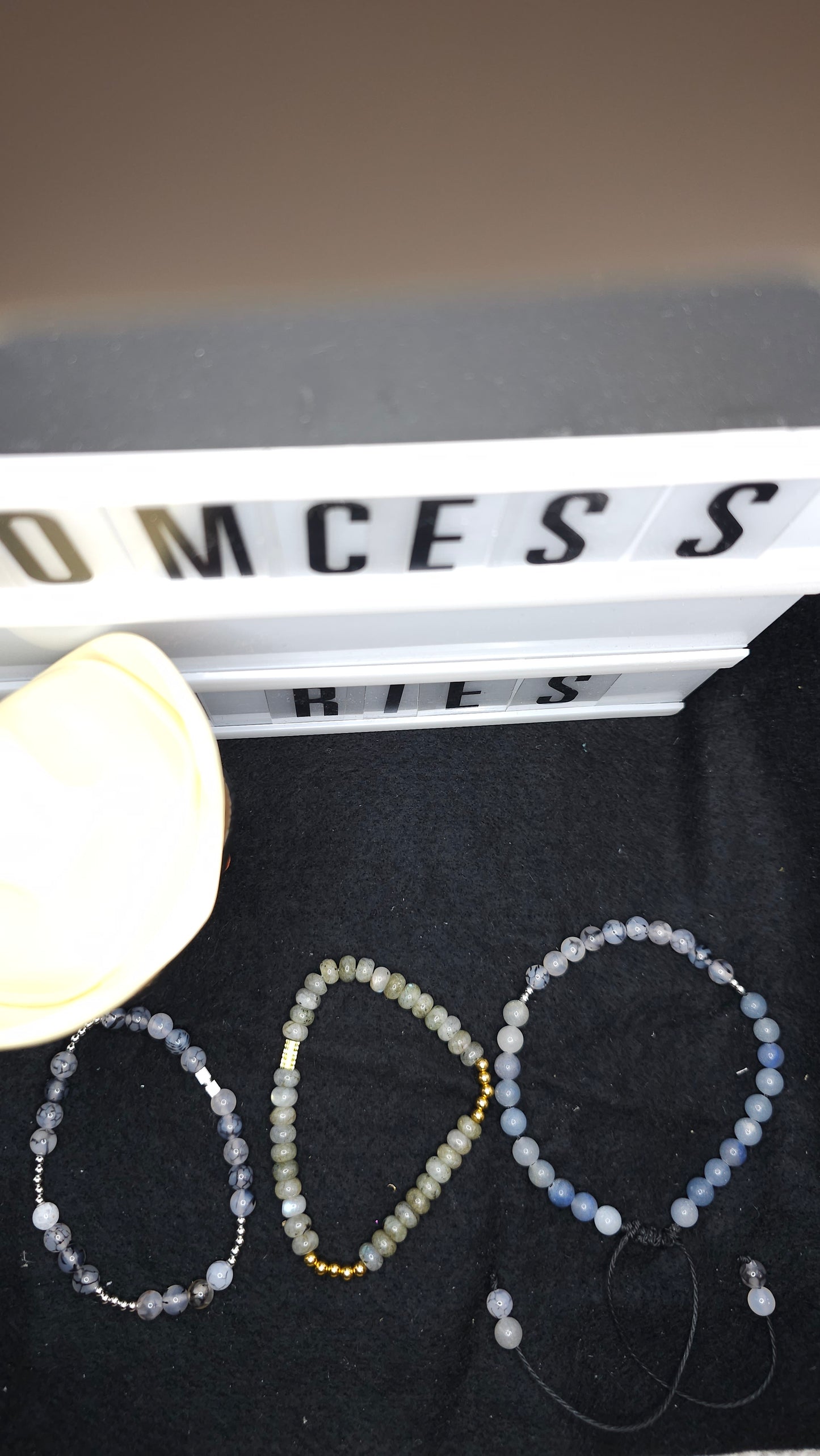 Ocean Shadows – Handmade Black & Blue Beaded Bracelet
