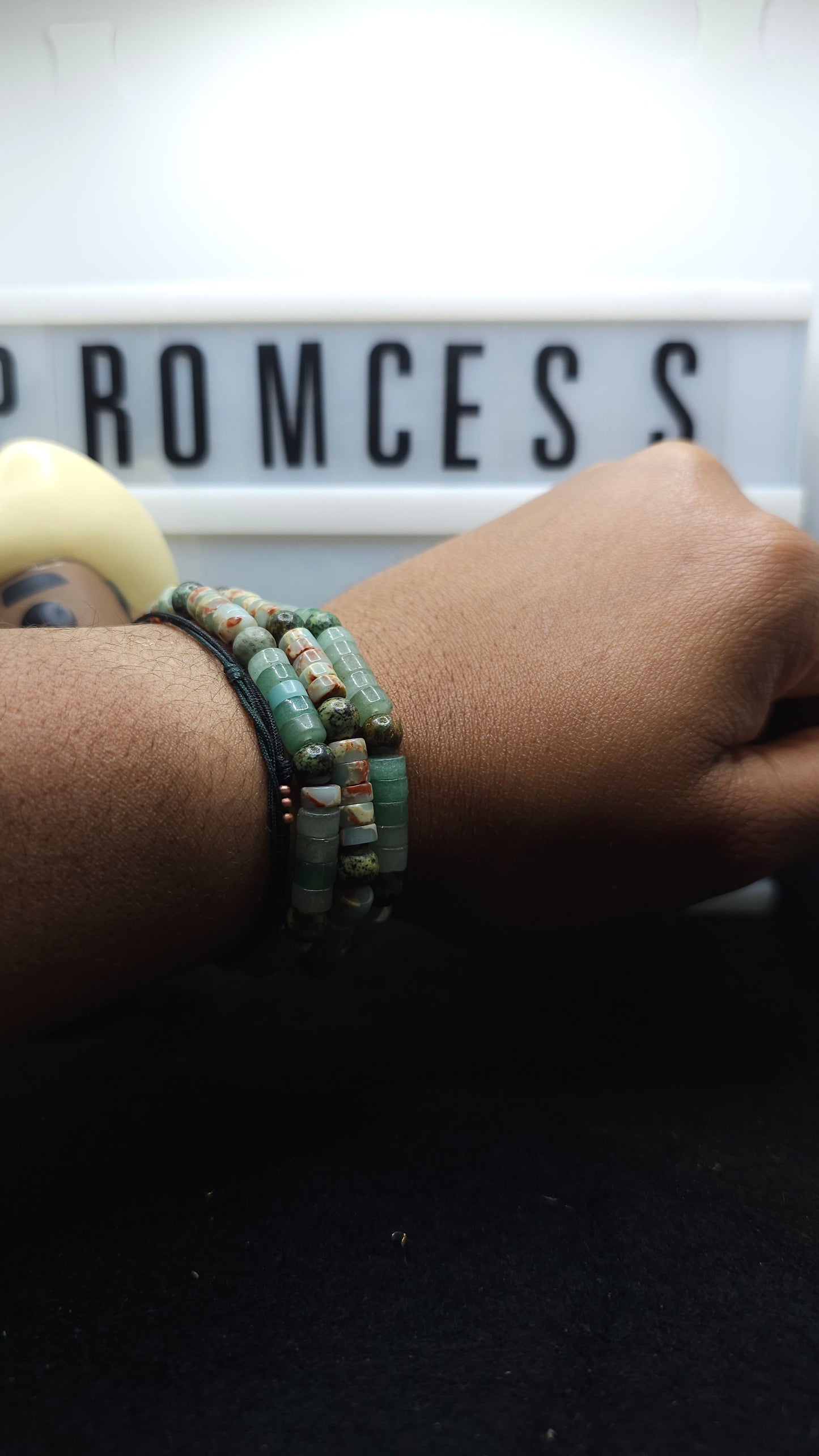 Green Dream – Handmade Flat Bead Bracelets