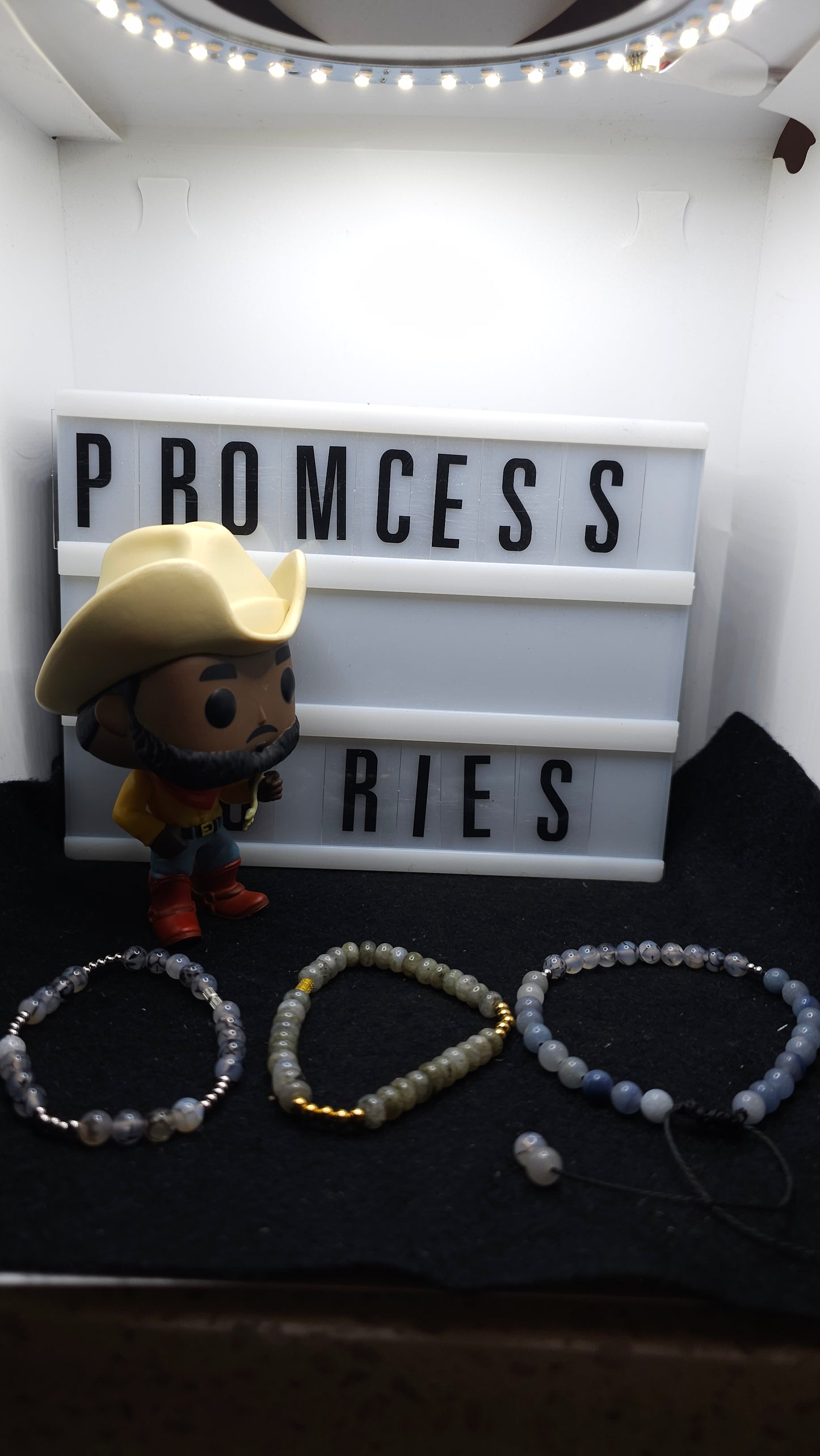 Ocean Shadows – Handmade Black & Blue Beaded Bracelet