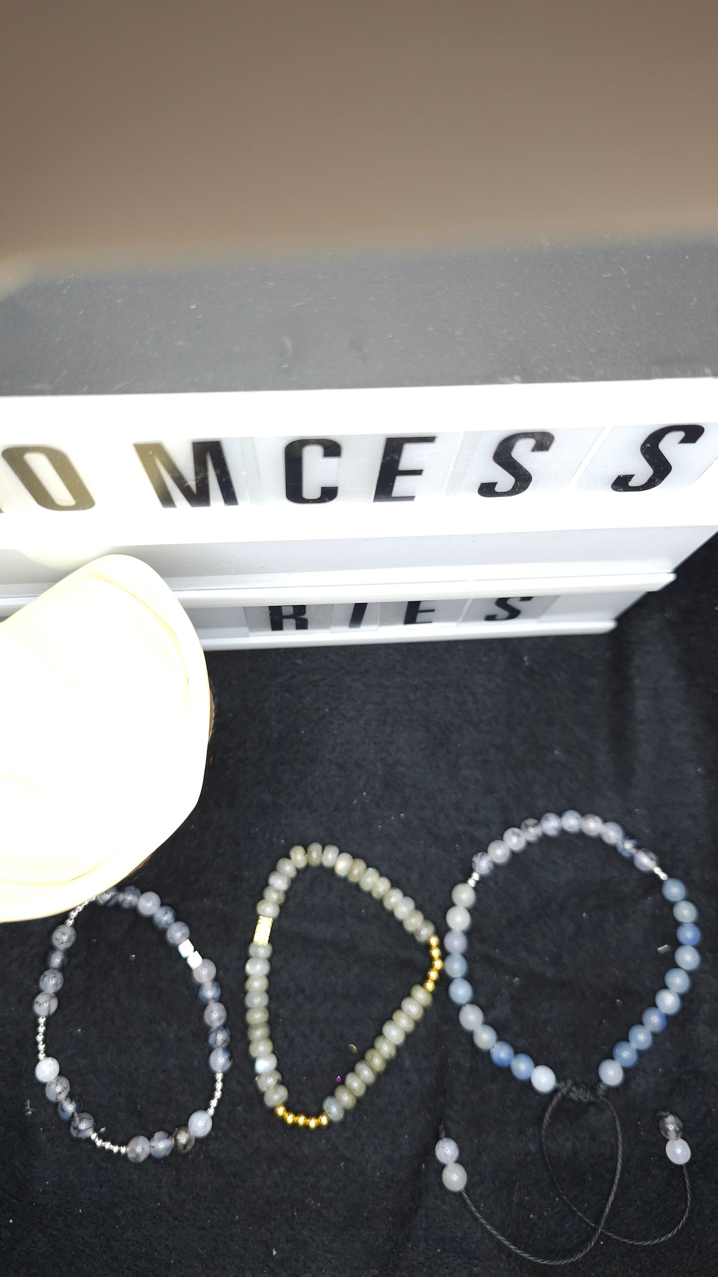 Ocean Shadows – Handmade Black & Blue Beaded Bracelet