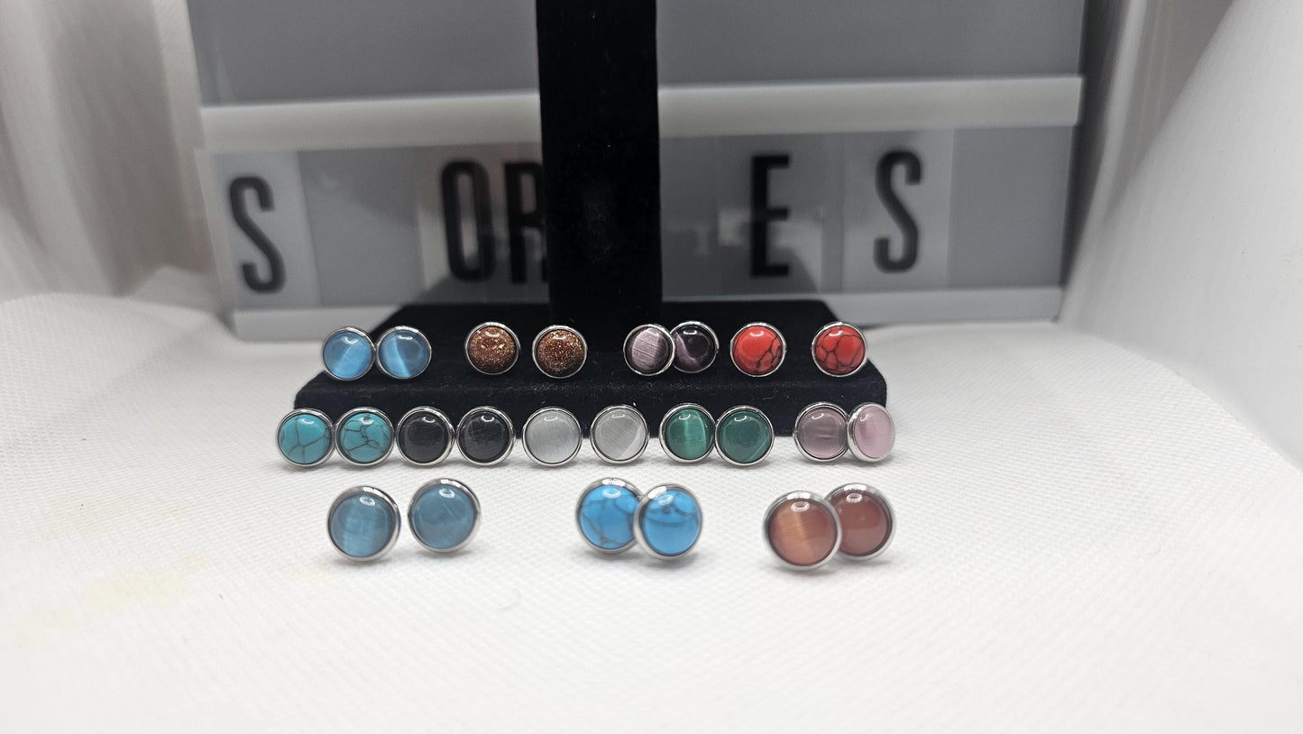 Rainbow Fusion Stud Earrings