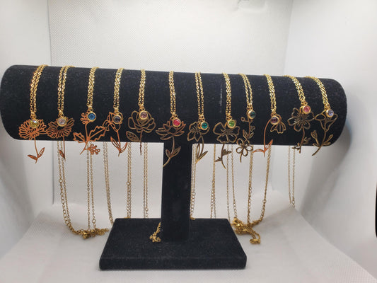 Petal and Sparkle Birth Necklace