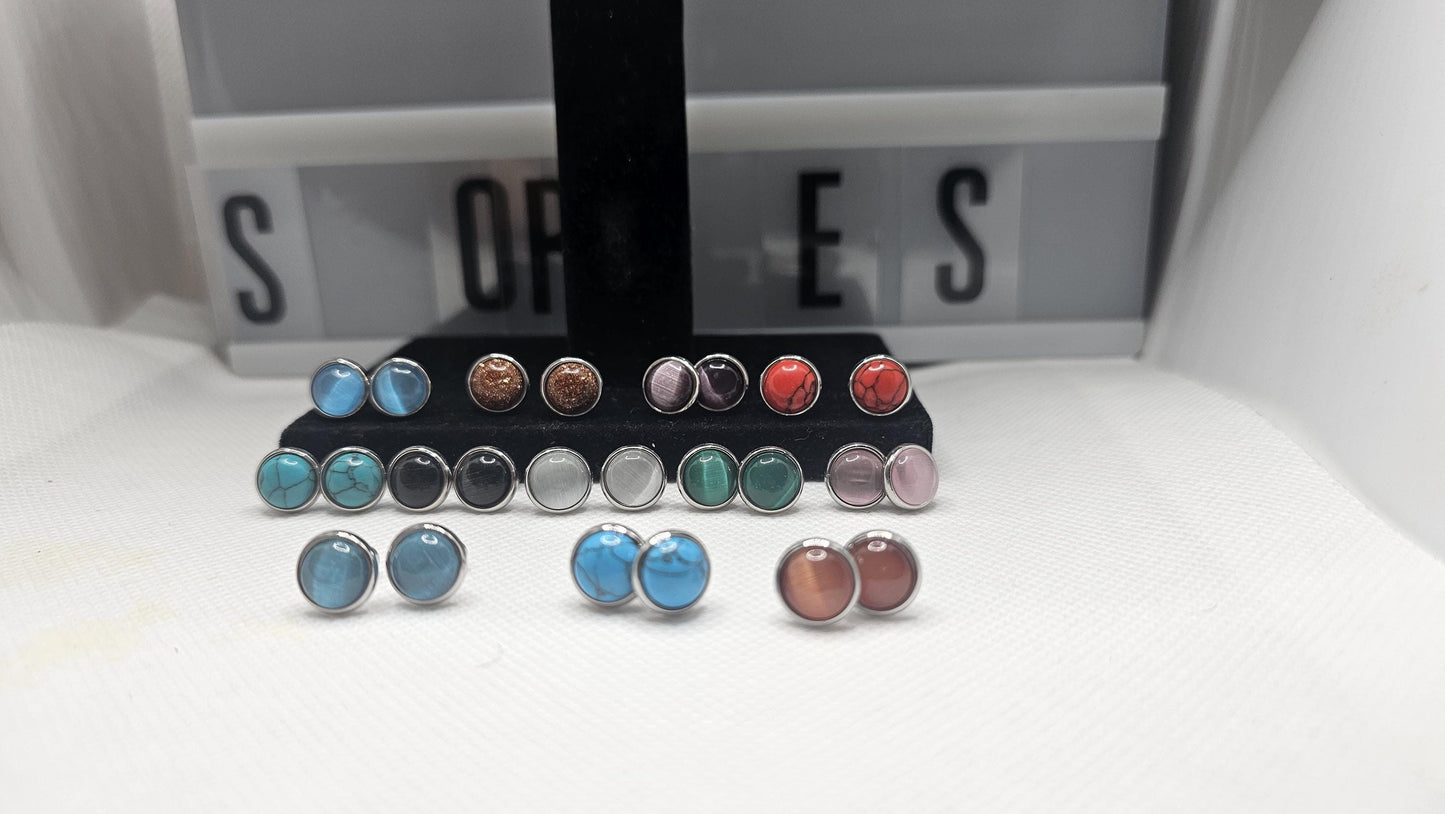 Rainbow Fusion Stud Earrings