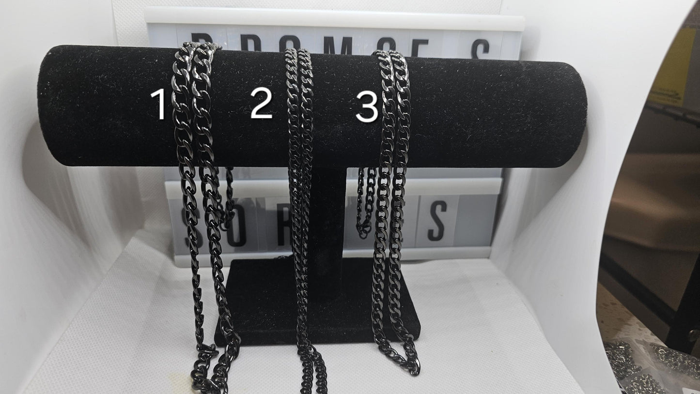 Kairos Cuban style Necklaces (BLACK)