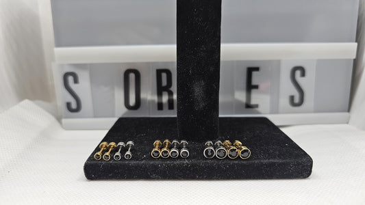 Black bezel Halo Earrings