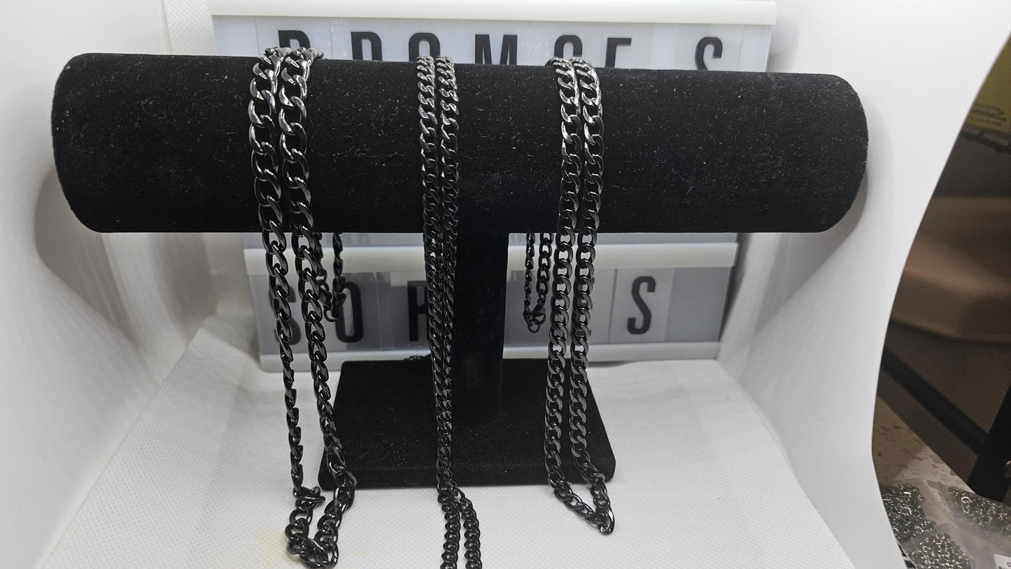 Kairos Cuban style Necklaces (BLACK)