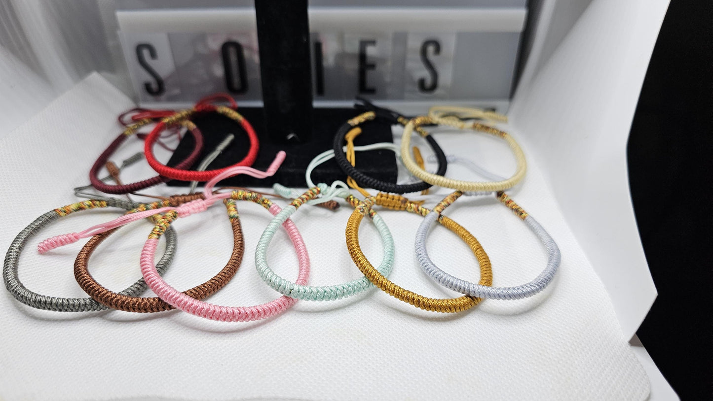 Harmony Tibetan Rope Bracelet ( Solid colors with mixed tails)