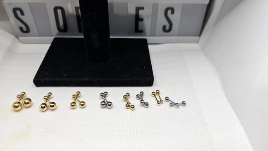 dumbell shine stud Earrings