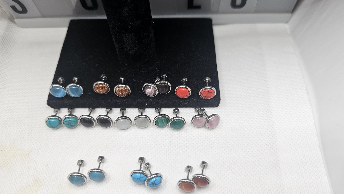 Rainbow Fusion Stud Earrings