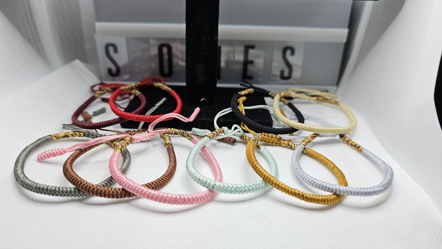 Harmony Tibetan Rope Bracelet ( Solid colors with mixed tails)