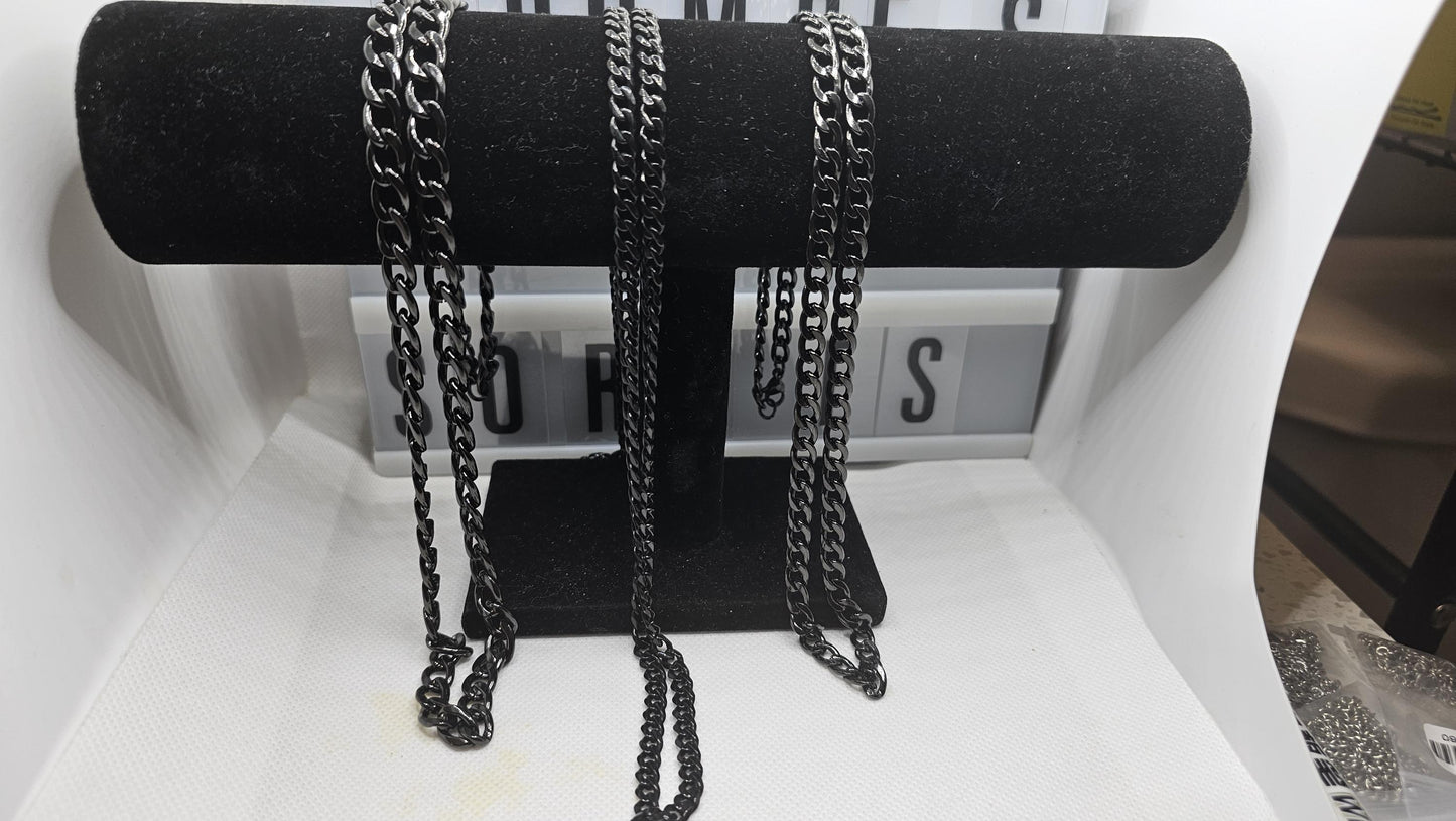 Kairos Cuban style Necklaces (BLACK)
