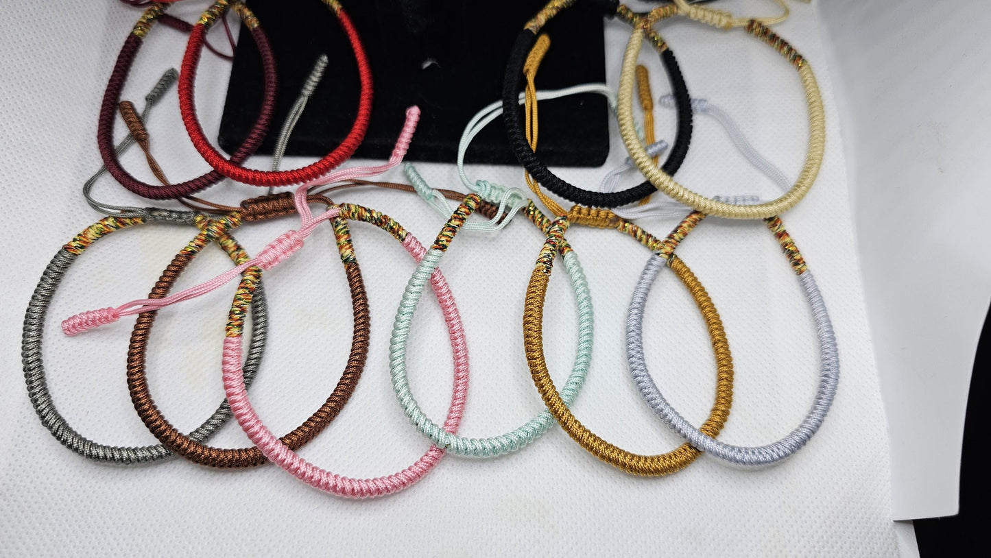 Harmony Tibetan Rope Bracelet ( Solid colors with mixed tails)