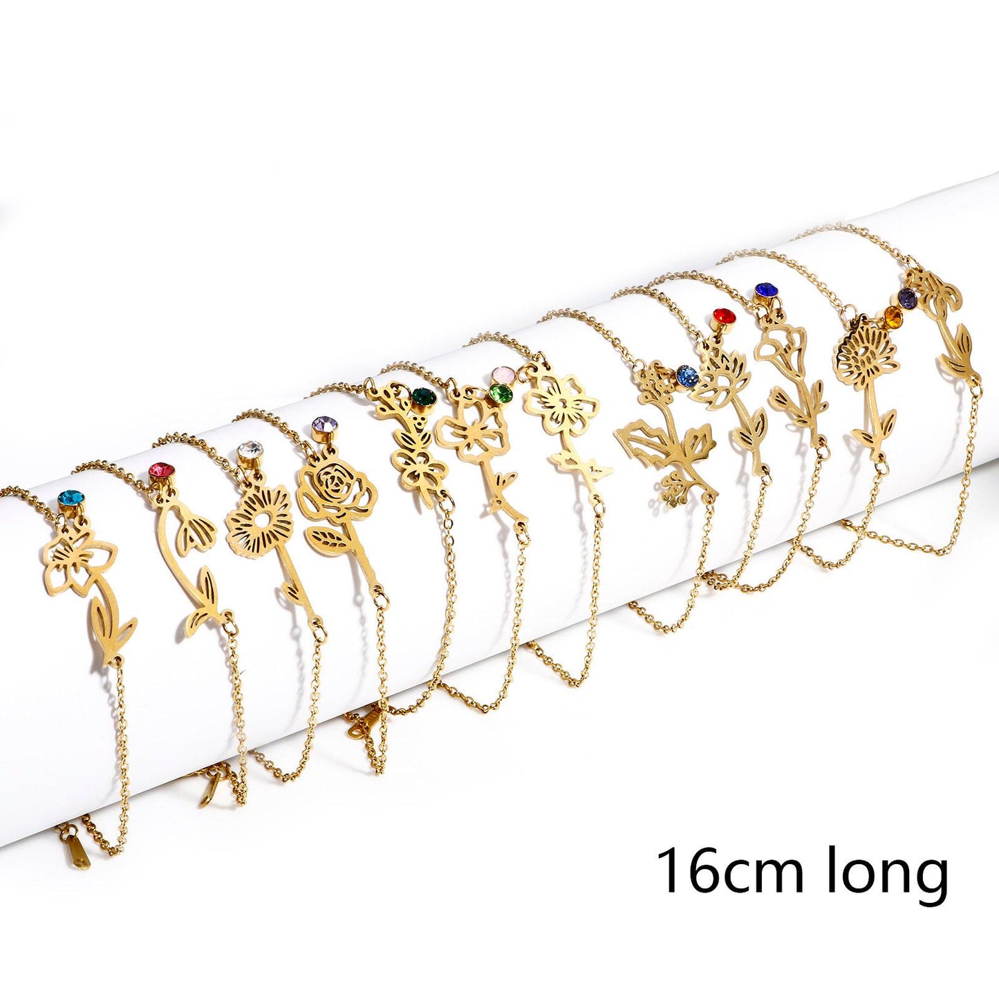 Petal and Sparkle Birth Bracelet