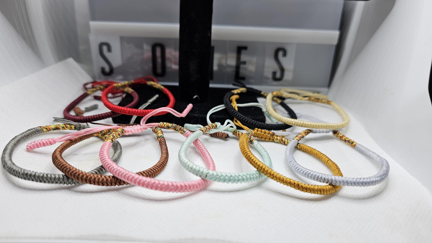 Harmony Tibetan Rope Bracelet ( Solid colors with mixed tails)