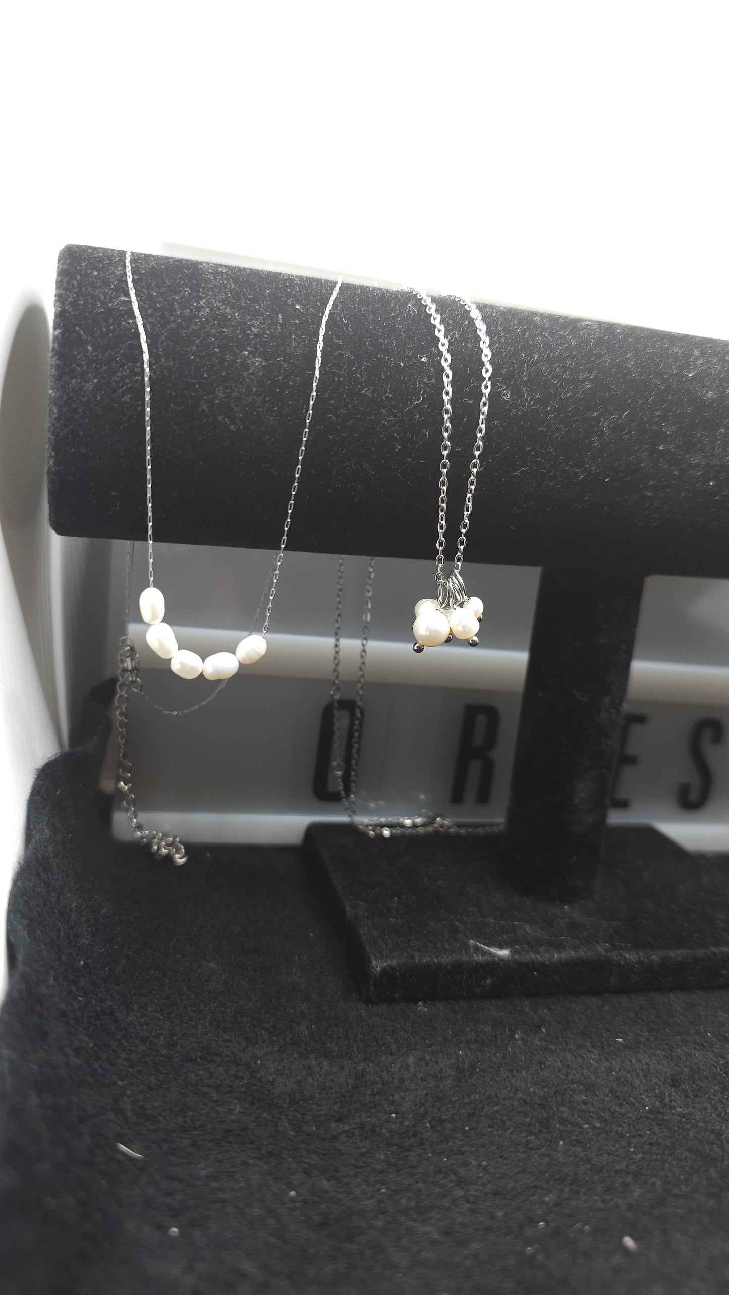 Lustre and steel Necklaces